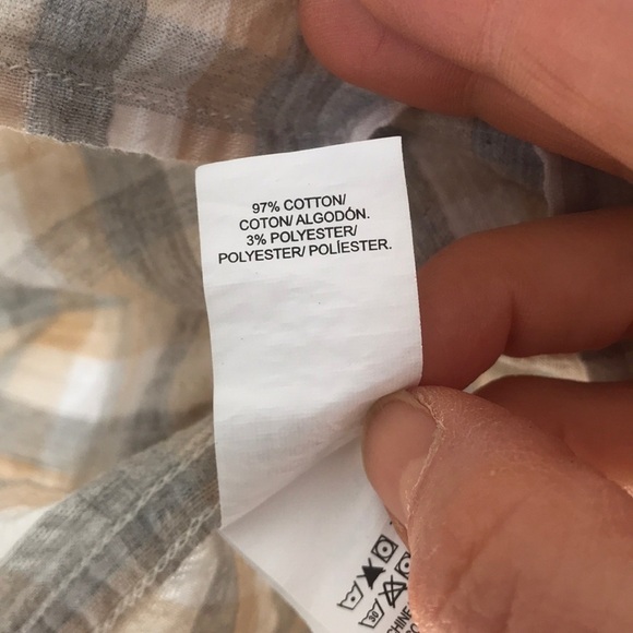 Lucky Brand Slim Fit Plaid Short Sleeve Shirt Size Large - Picture 6 of 9